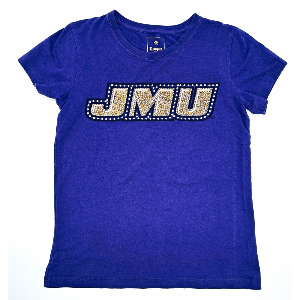 Campus Couture JMU Dukes Purple Womens Embellished T-Shirt Small